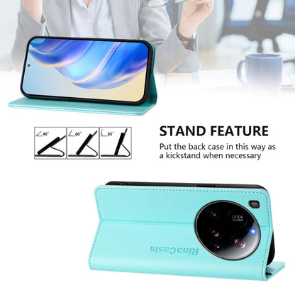 Xiaomi 15 Ultra Dual-Folded Magnetic Suction RFID Blocking PU Leather Wallet Phone Case with Card Slots, Cash Pocket, Kickstand, Full Protective Flip Cover
