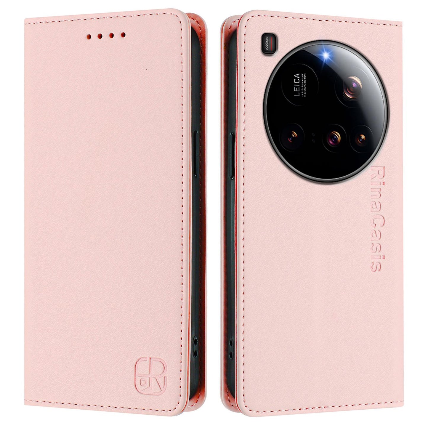 Xiaomi 15 Ultra Dual-Folded Magnetic Suction RFID Blocking PU Leather Wallet Phone Case with Card Slots, Cash Pocket, Kickstand, Full Protective Flip Cover