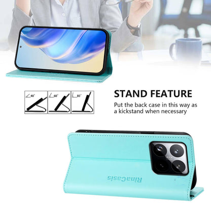 Xiaomi 15T Dual-Folded Magnetic Suction RFID Blocking PU Leather Wallet Phone Case with Card Slots, Cash Pocket, Kickstand, Full Protective Flip Cover