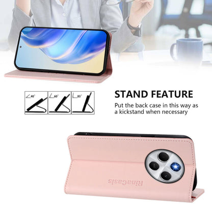 Xiaomi C75 4G Dual-Folded Magnetic Suction RFID Blocking PU Leather Wallet Phone Case with Card Slots, Cash Pocket, Kickstand, Full Protective Flip Cover