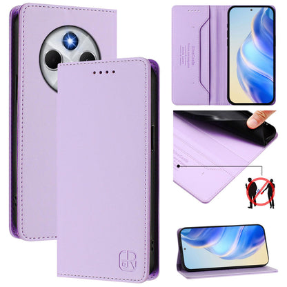 Xiaomi C75 4G Dual-Folded Magnetic Suction RFID Blocking PU Leather Wallet Phone Case with Card Slots, Cash Pocket, Kickstand, Full Protective Flip Cover