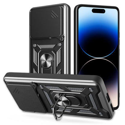 Nothing Phone 2a Sliding Camera Cover Magnetic Ring Stand Shockproof TPU + PC Protective Phone Case