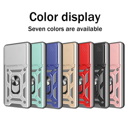 Nothing Phone 2a Sliding Camera Cover Magnetic Ring Stand Shockproof TPU + PC Protective Phone Case