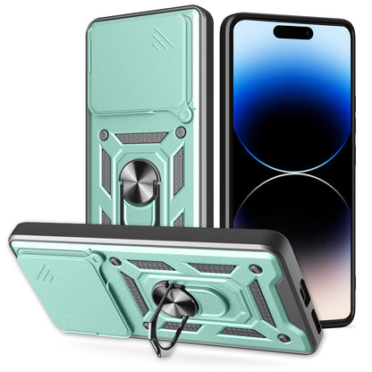 Nothing Phone 2a Sliding Camera Cover Magnetic Ring Stand Shockproof TPU + PC Protective Phone Case