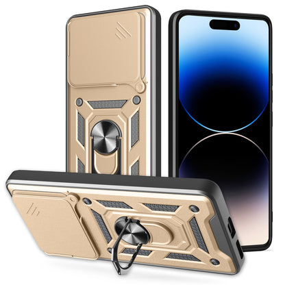 Nothing Phone 2a Sliding Camera Cover Magnetic Ring Stand Shockproof TPU + PC Protective Phone Case