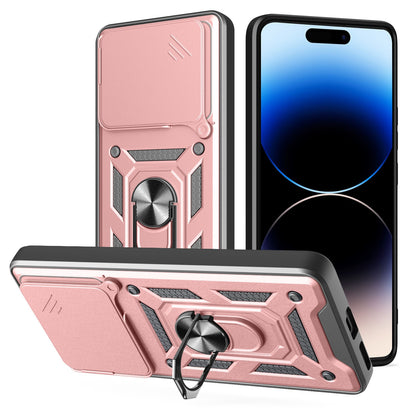 Nothing Phone 2a Sliding Camera Cover Magnetic Ring Stand Shockproof TPU + PC Protective Phone Case