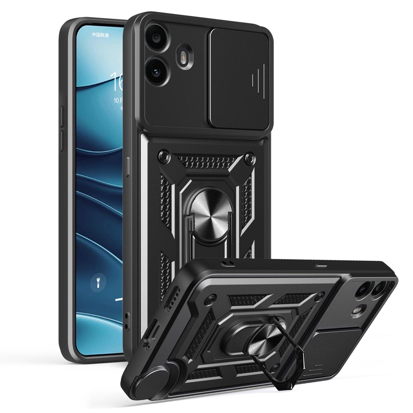 Nothing CMF Phone 1 Sliding Camera Cover Magnetic Ring Stand Shockproof TPU + PC Protective Phone Case