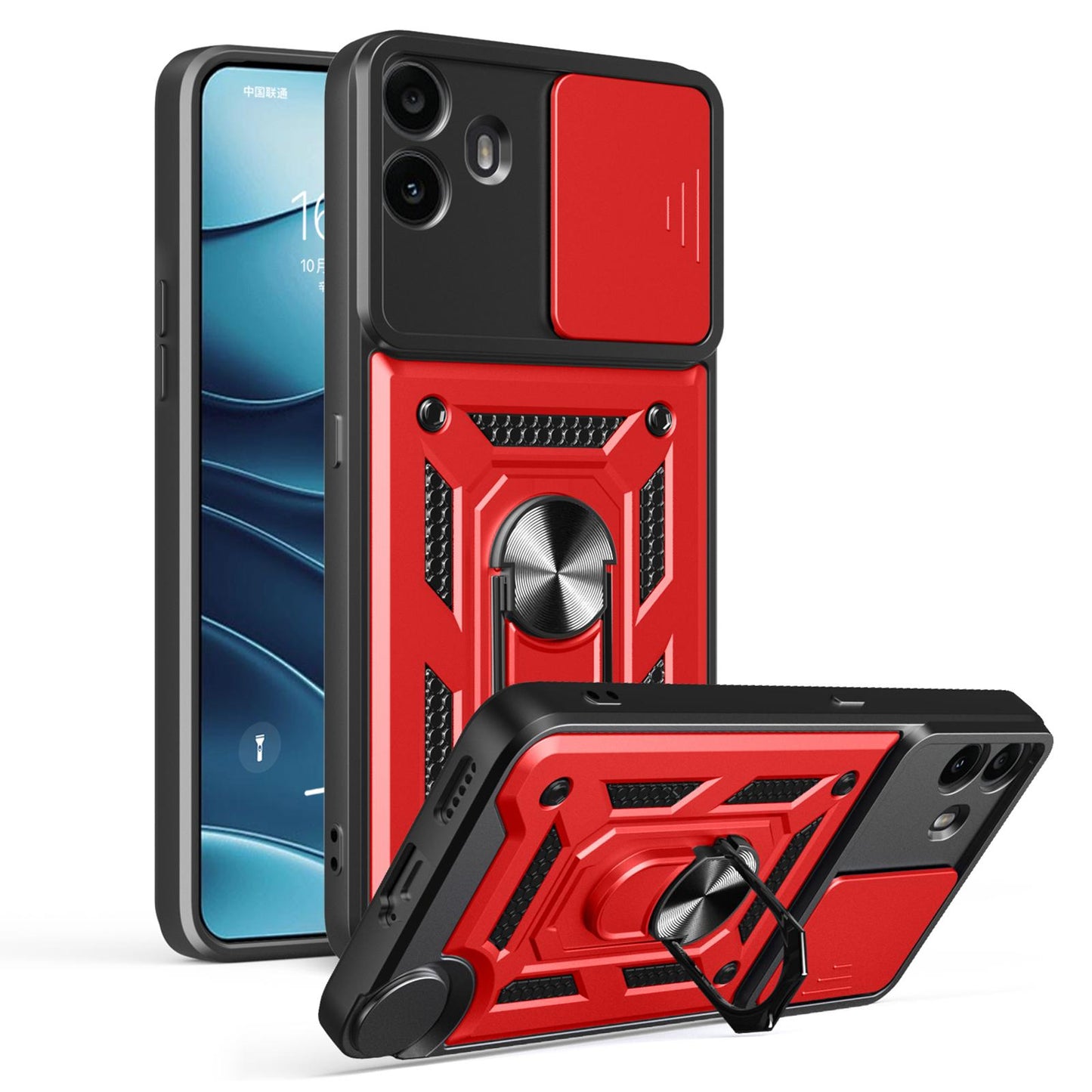 Nothing CMF Phone 1 Sliding Camera Cover Magnetic Ring Stand Shockproof TPU + PC Protective Phone Case