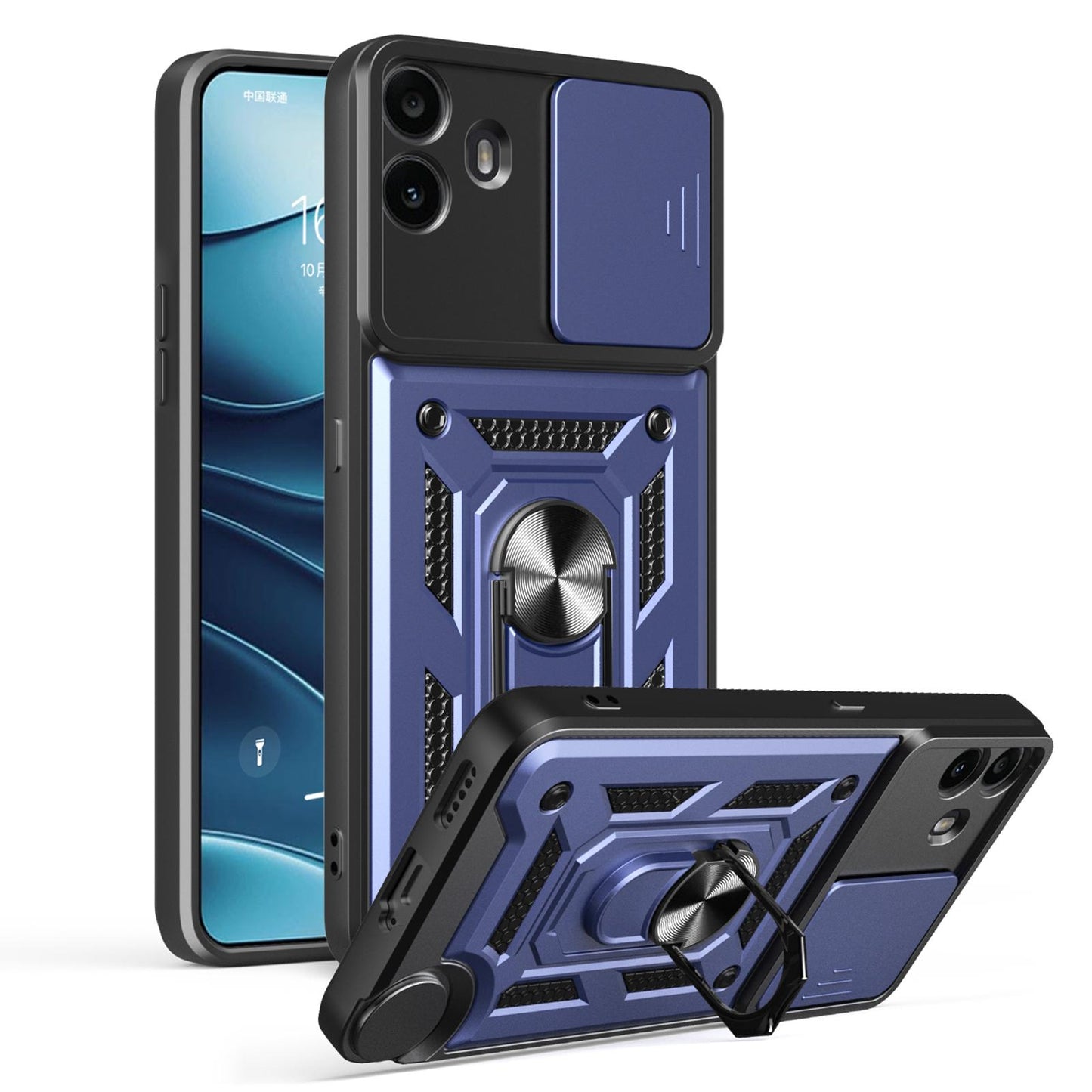 Nothing CMF Phone 1 Sliding Camera Cover Magnetic Ring Stand Shockproof TPU + PC Protective Phone Case