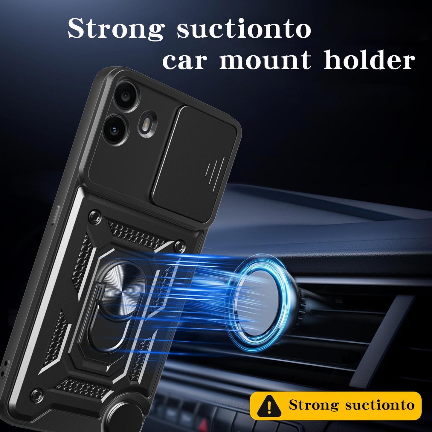 Nothing CMF Phone 1 Sliding Camera Cover Magnetic Ring Stand Shockproof TPU + PC Protective Phone Case