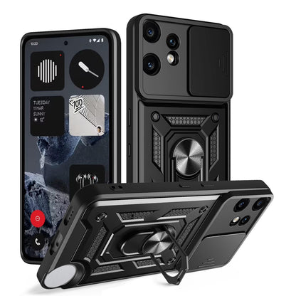 Nothing CMF Phone 2 Pro Sliding Camera Cover Magnetic Ring Stand Shockproof TPU + PC Protective Phone Case