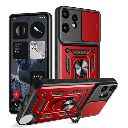 Nothing CMF Phone 2 Pro Sliding Camera Cover Magnetic Ring Stand Shockproof TPU + PC Protective Phone Case