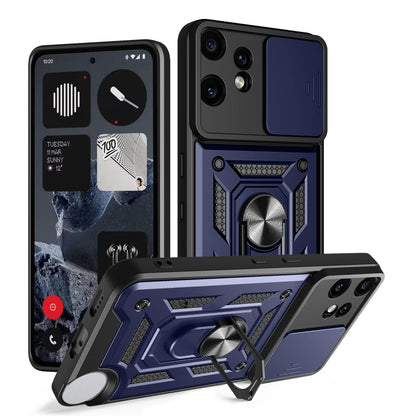 Nothing CMF Phone 2 Pro Sliding Camera Cover Magnetic Ring Stand Shockproof TPU + PC Protective Phone Case