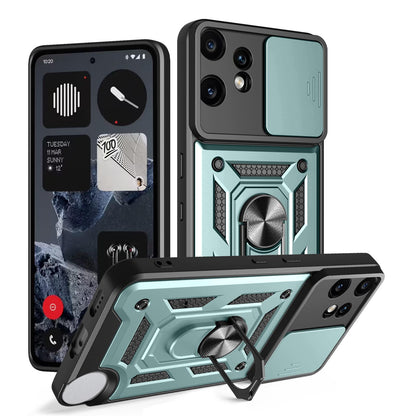 Nothing CMF Phone 2 Pro Sliding Camera Cover Magnetic Ring Stand Shockproof TPU + PC Protective Phone Case