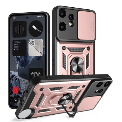Nothing CMF Phone 2 Pro Sliding Camera Cover Magnetic Ring Stand Shockproof TPU + PC Protective Phone Case