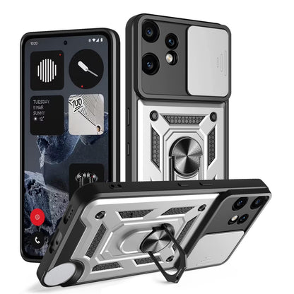 Nothing CMF Phone 2 Pro Sliding Camera Cover Magnetic Ring Stand Shockproof TPU + PC Protective Phone Case