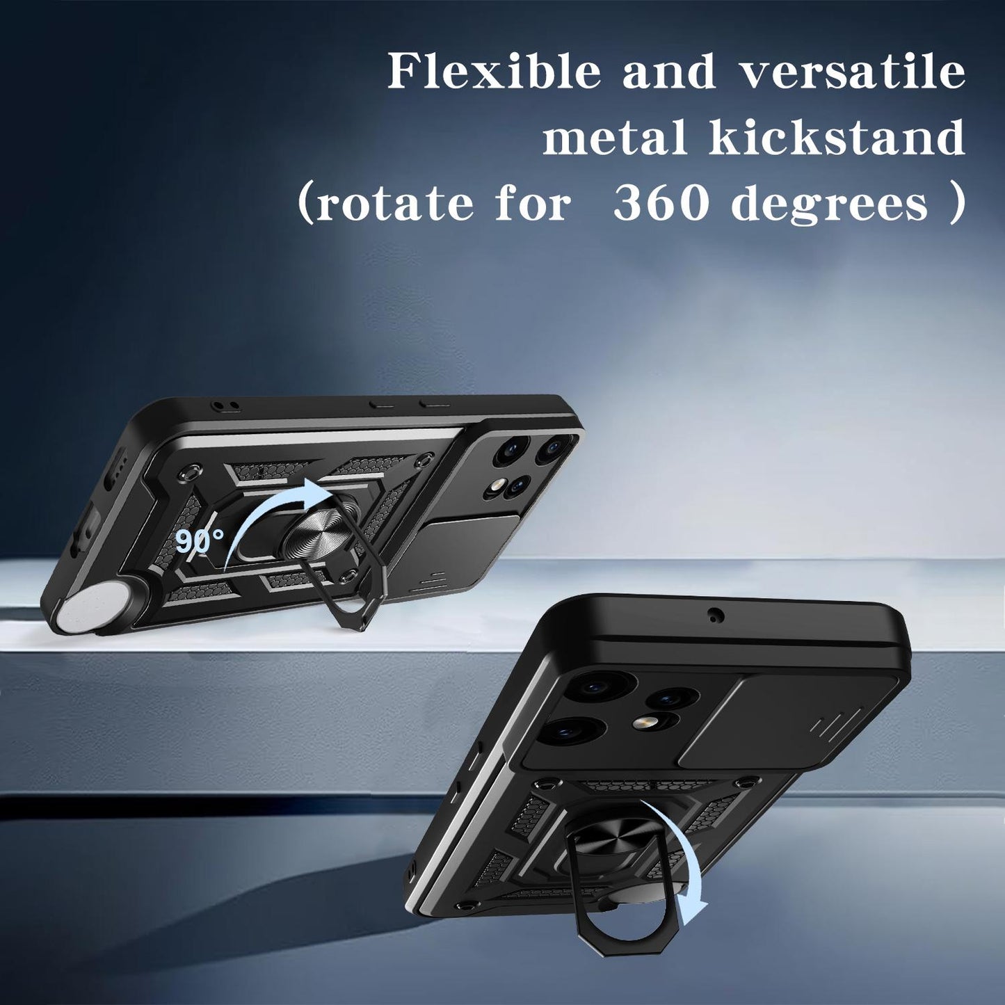 Nothing CMF Phone 2 Pro Sliding Camera Cover Magnetic Ring Stand Shockproof TPU + PC Protective Phone Case