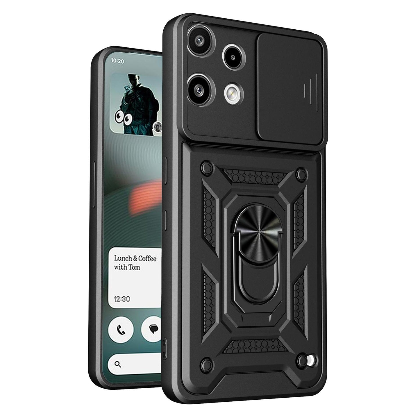 Nothing Phone 3a Lite Sliding Camera Cover Magnetic Ring Stand Shockproof TPU + PC Protective Phone Case