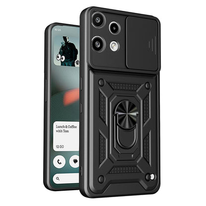 Nothing Phone 3a Lite Sliding Camera Cover Magnetic Ring Stand Shockproof TPU + PC Protective Phone Case