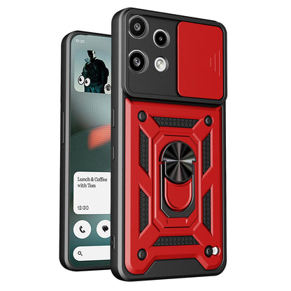 Nothing Phone 3a Lite Sliding Camera Cover Magnetic Ring Stand Shockproof TPU + PC Protective Phone Case