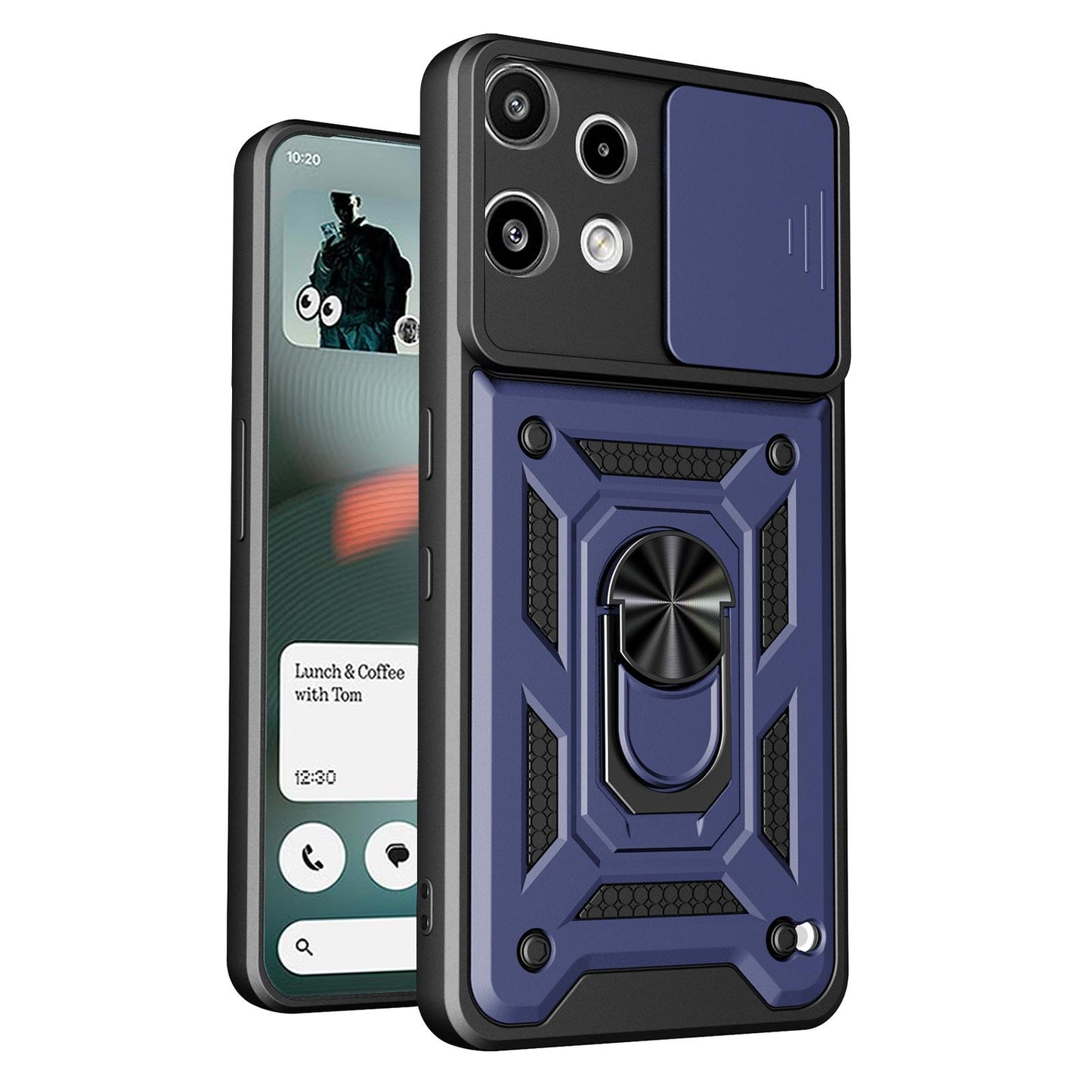Nothing Phone 3a Lite Sliding Camera Cover Magnetic Ring Stand Shockproof TPU + PC Protective Phone Case