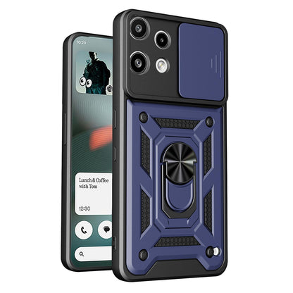 Nothing Phone 3a Lite Sliding Camera Cover Magnetic Ring Stand Shockproof TPU + PC Protective Phone Case