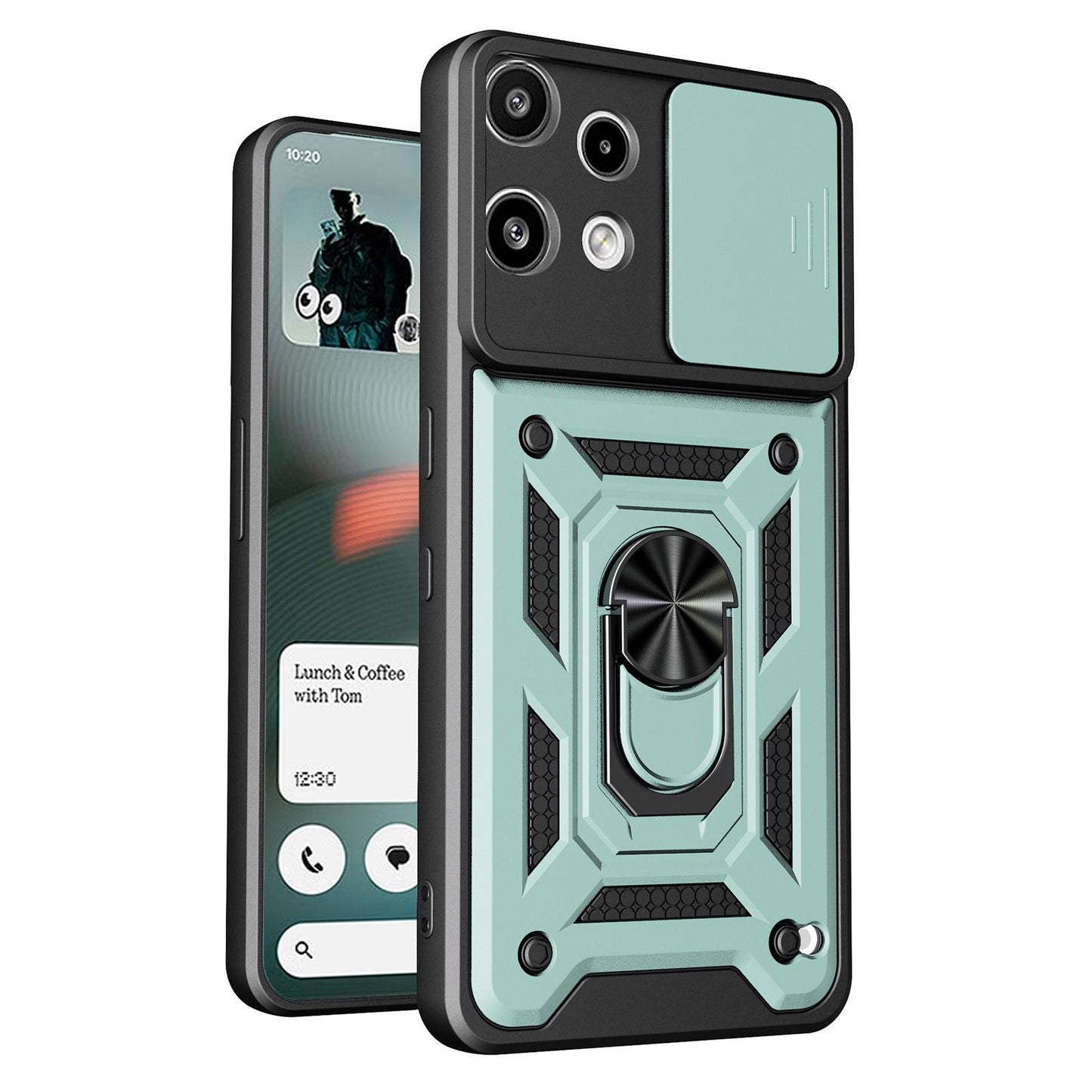 Nothing Phone 3a Lite Sliding Camera Cover Magnetic Ring Stand Shockproof TPU + PC Protective Phone Case