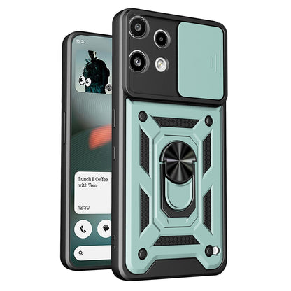 Nothing Phone 3a Lite Sliding Camera Cover Magnetic Ring Stand Shockproof TPU + PC Protective Phone Case
