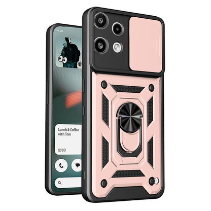 Nothing Phone 3a Lite Sliding Camera Cover Magnetic Ring Stand Shockproof TPU + PC Protective Phone Case