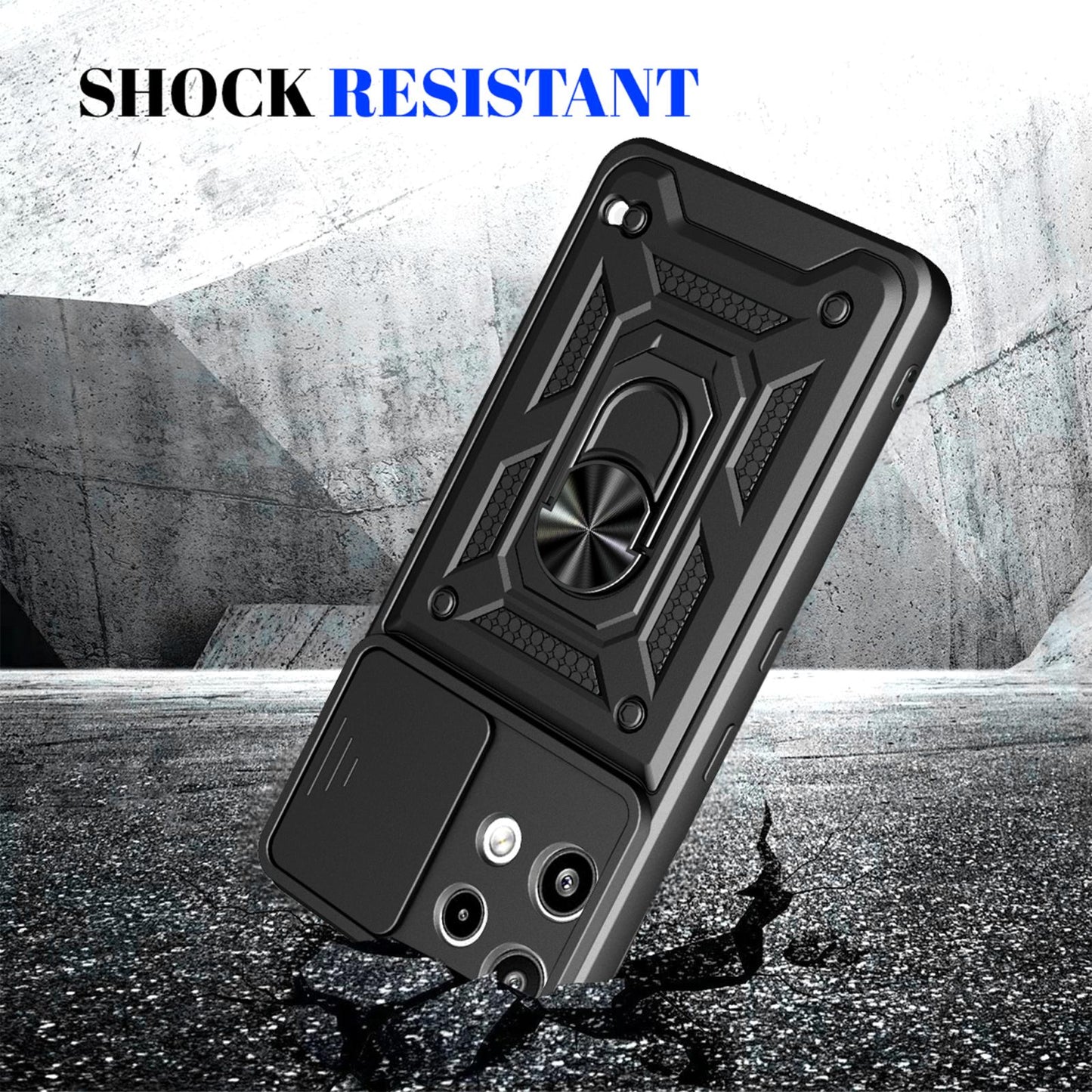 Nothing Phone 3a Lite Sliding Camera Cover Magnetic Ring Stand Shockproof TPU + PC Protective Phone Case