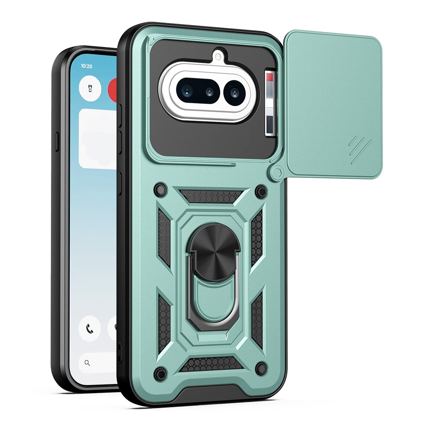 Nothing Phone 4a Sliding Camera Cover Magnetic Ring Stand Shockproof TPU + PC Protective Phone Case