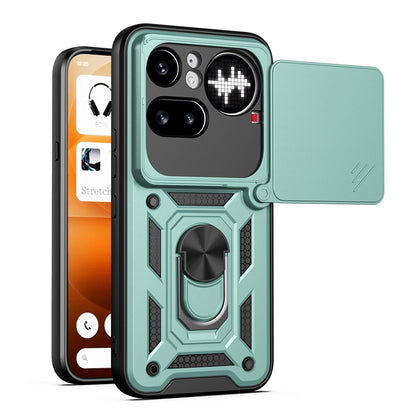 Nothing Phone 4a Pro Sliding Camera Cover Magnetic Ring Stand Shockproof TPU + PC Protective Phone Case