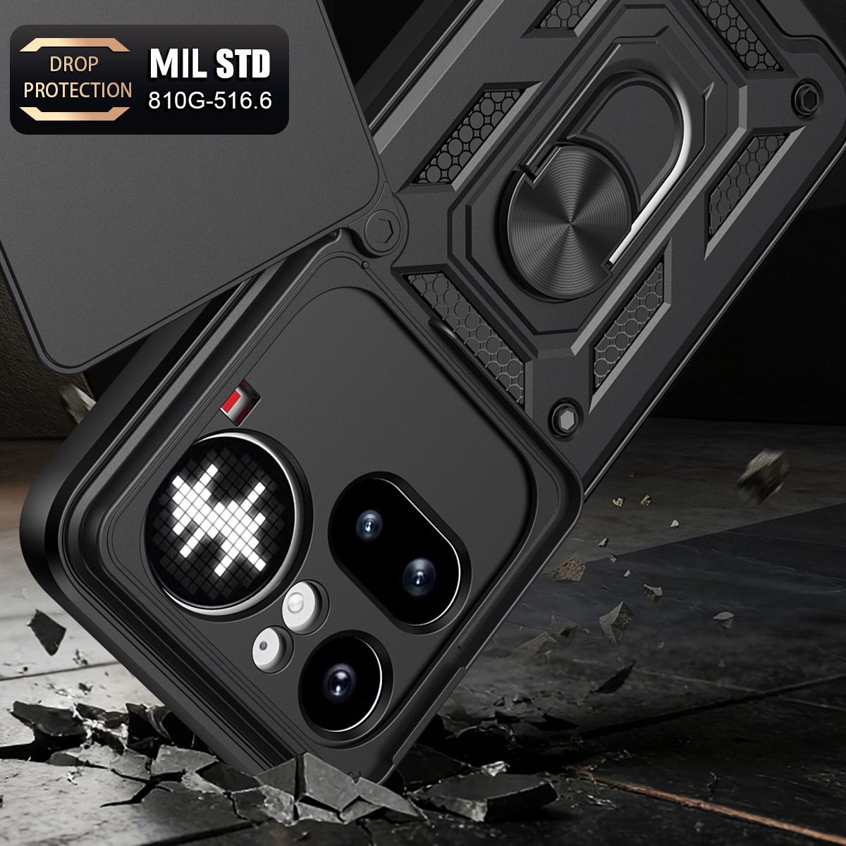 Nothing Phone 4a Pro Sliding Camera Cover Magnetic Ring Stand Shockproof TPU + PC Protective Phone Case