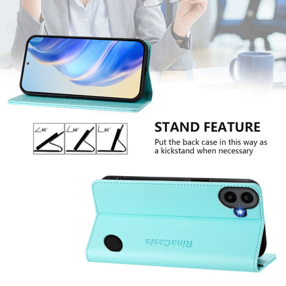 Nothing CMF Phone 1 Dual-Folded Magnetic Suction RFID Blocking PU Leather Wallet Phone Case with Card Slots, Cash Pocket, Kickstand, Full Protective Flip Cover
