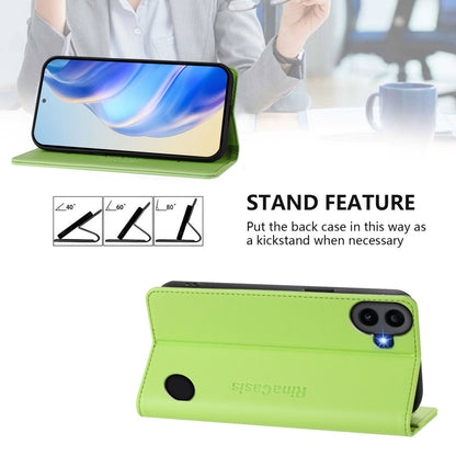 Nothing CMF Phone 1 Dual-Folded Magnetic Suction RFID Blocking PU Leather Wallet Phone Case with Card Slots, Cash Pocket, Kickstand, Full Protective Flip Cover