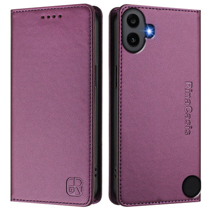 Nothing CMF Phone 1 Dual-Folded Magnetic Suction RFID Blocking PU Leather Wallet Phone Case with Card Slots, Cash Pocket, Kickstand, Full Protective Flip Cover