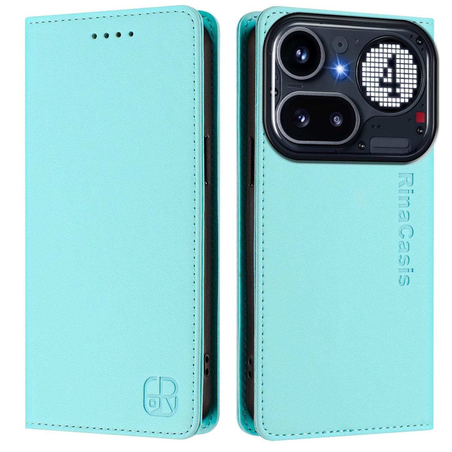 Nothing Phone 4a Pro Dual-Folded Magnetic Suction RFID Blocking PU Leather Wallet Phone Case with Card Slots, Cash Pocket, Kickstand, Full Protective Flip Cover