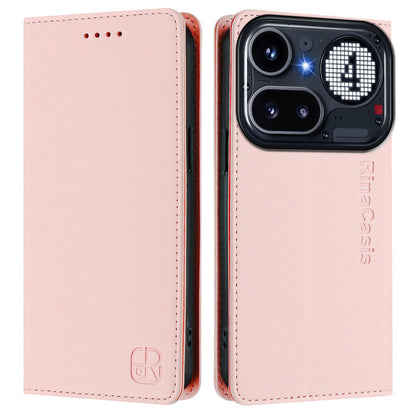 Nothing Phone 4a Pro Dual-Folded Magnetic Suction RFID Blocking PU Leather Wallet Phone Case with Card Slots, Cash Pocket, Kickstand, Full Protective Flip Cover