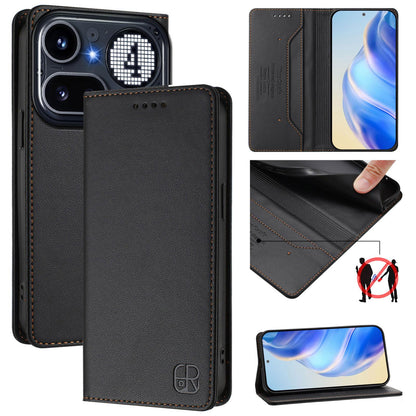 Nothing Phone 4a Pro Dual-Folded Magnetic Suction RFID Blocking PU Leather Wallet Phone Case with Card Slots, Cash Pocket, Kickstand, Full Protective Flip Cover