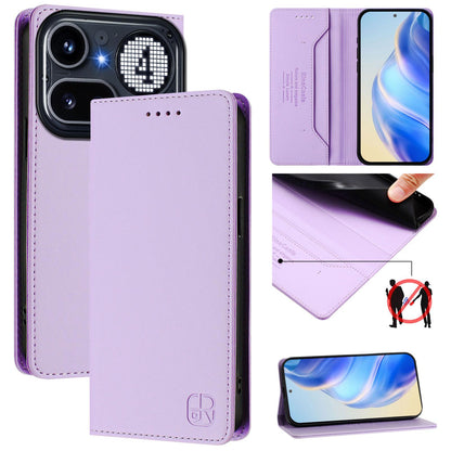 Nothing Phone 4a Pro Dual-Folded Magnetic Suction RFID Blocking PU Leather Wallet Phone Case with Card Slots, Cash Pocket, Kickstand, Full Protective Flip Cover