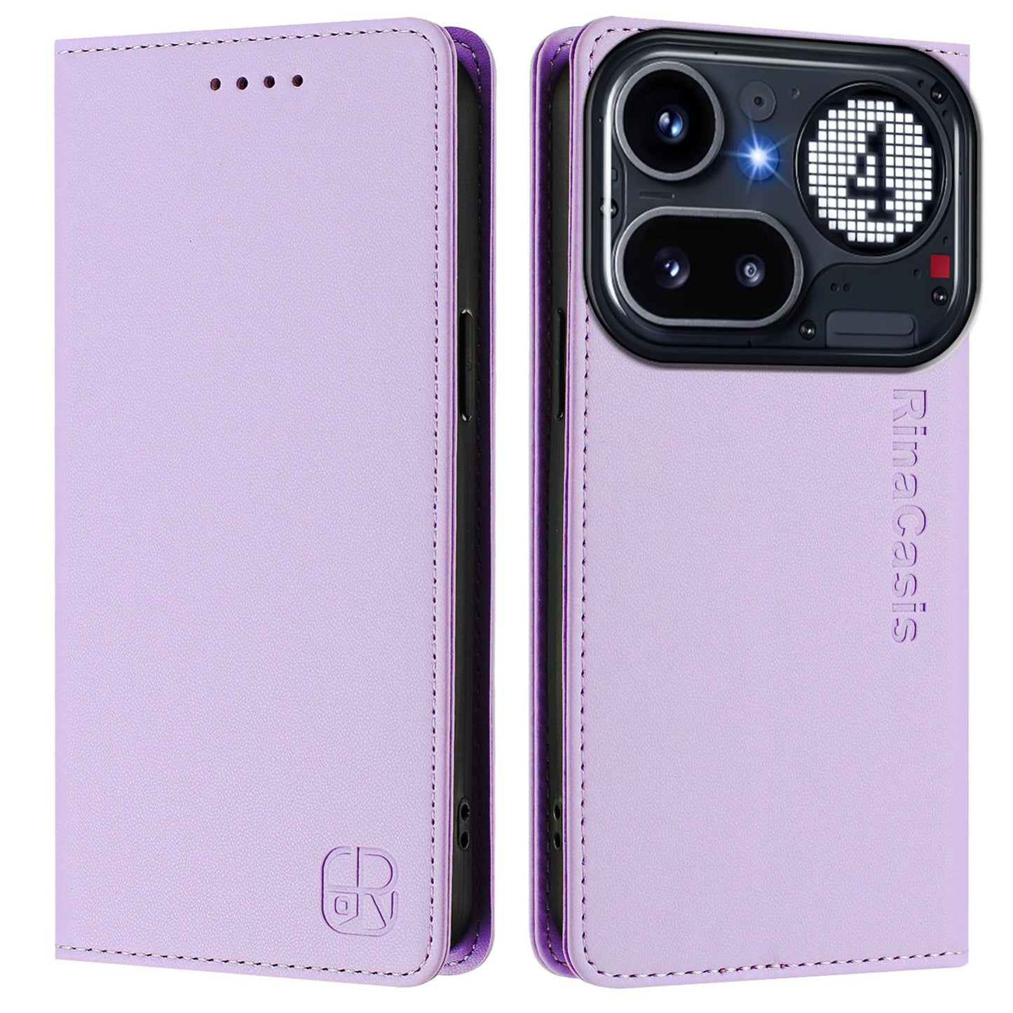 Nothing Phone 4a Pro Dual-Folded Magnetic Suction RFID Blocking PU Leather Wallet Phone Case with Card Slots, Cash Pocket, Kickstand, Full Protective Flip Cover