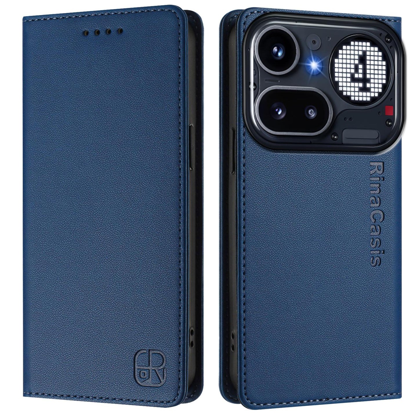 Nothing Phone 4a Pro Dual-Folded Magnetic Suction RFID Blocking PU Leather Wallet Phone Case with Card Slots, Cash Pocket, Kickstand, Full Protective Flip Cover