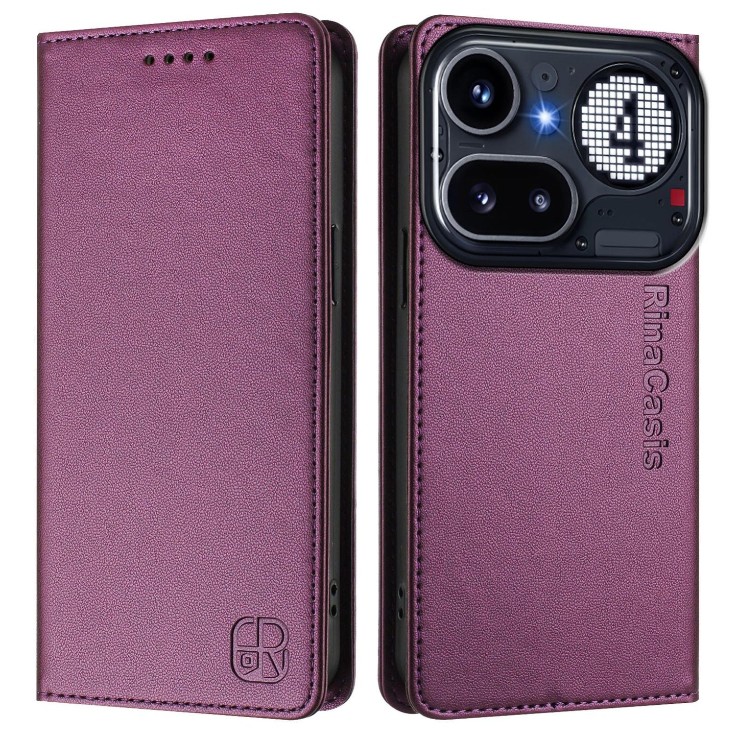 Nothing Phone 4a Pro Dual-Folded Magnetic Suction RFID Blocking PU Leather Wallet Phone Case with Card Slots, Cash Pocket, Kickstand, Full Protective Flip Cover