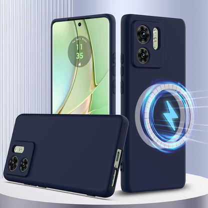Motorola Edge 40 Shockproof Silicone MagSafe Phone Case with Microfibre Lining Magnetic Cover