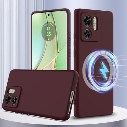 Motorola Edge 40 Shockproof Silicone MagSafe Phone Case with Microfibre Lining Magnetic Cover