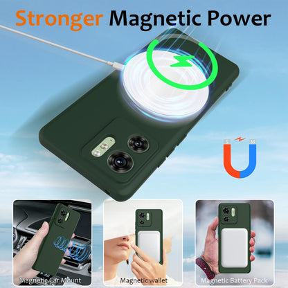 Motorola Edge 40 Shockproof Silicone MagSafe Phone Case with Microfibre Lining Magnetic Cover