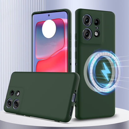 Motorola Edge 50 Pro Shockproof Silicone MagSafe Phone Case with Microfibre Lining Magnetic Cover