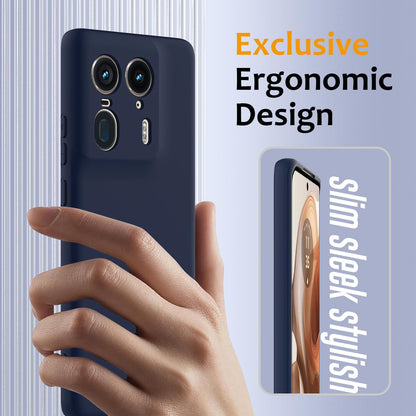 Motorola Edge 50 Ultra Shockproof Silicone MagSafe Phone Case with Microfibre Lining Magnetic Cover