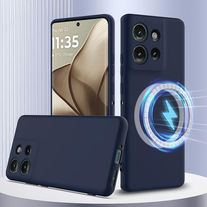 Motorola Edge 50 5G Shockproof Silicone MagSafe Phone Case with Microfibre Lining Magnetic Cover