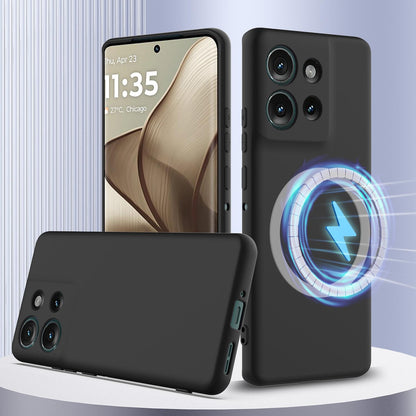 Motorola Edge 50 5G Shockproof Silicone MagSafe Phone Case with Microfibre Lining Magnetic Cover